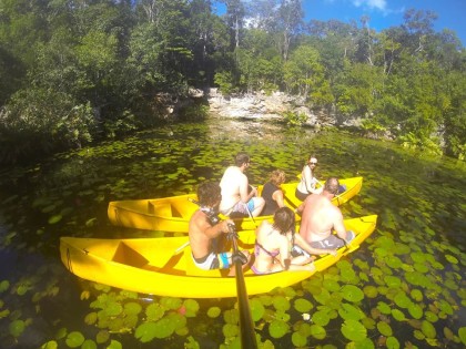 boat ride in tulum mexico, kayak in the lagoons of sian kaan