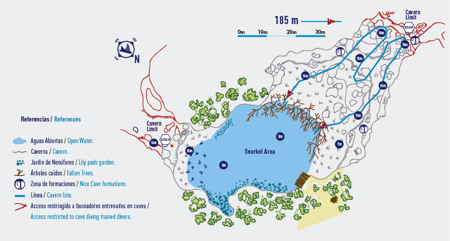 Map Cenote Carwash (Aktun Ha)